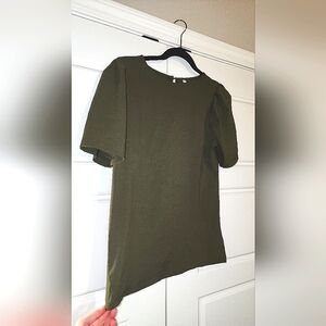 Army Green Puff Sleeve